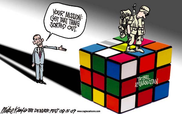 Cartoon Afghanistan Tribal Rubicks Cube